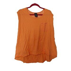 Faded Glory Orange Lace Back Sleeveless Top XL/XXL Womens 16-18